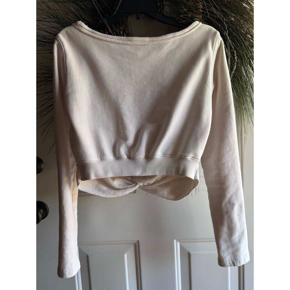RACHEL COMEY Medium Argent Knotted Cropped long sleeve Cream/Oatmeal Sweatshirt - Picture 10 of 16